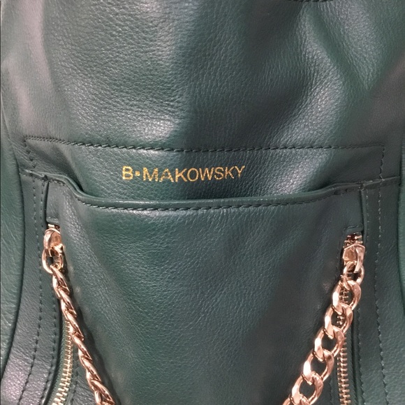 EUC B. MAKOWSKY EMERALD GREEN LEATHER HAND BAG - Picture 3 of 12